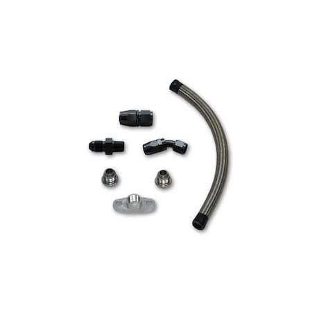 Vibrant Vibrant 10280 12 in. Long Line - Universal Oil Drain Kit for T3; T4 Turbos 10280